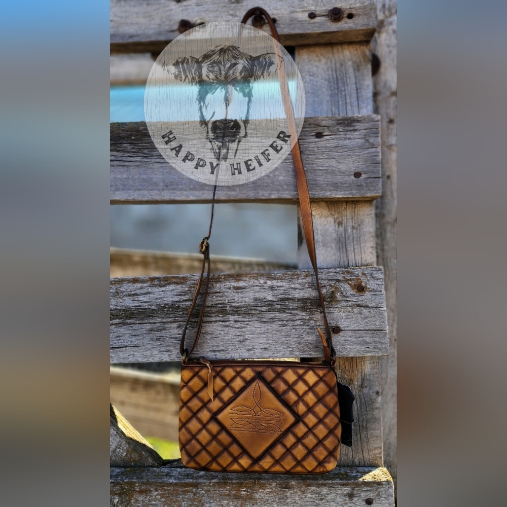 Boot-Stitch And Quilted Leather Crossbody Bag